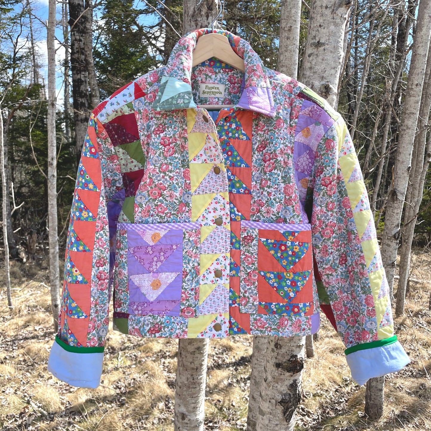 *Not for Sale* *Part 2 of 2* Quilt Jacket No.8 Vintage Floral Patchwork Jacket One-of-a-Kind S-M