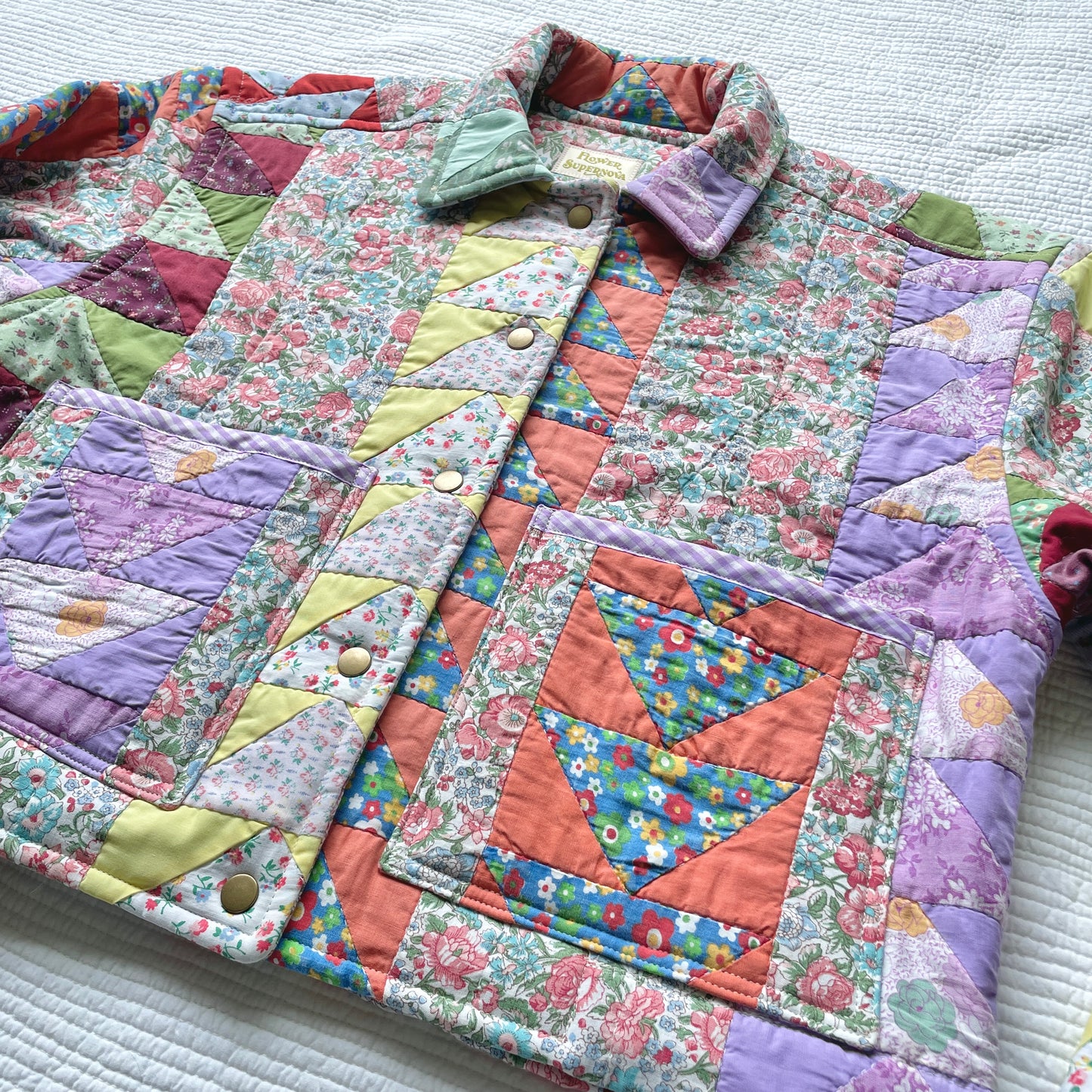 *Not for Sale* *Part 1 of 2* Quilt Jacket No.8 Vintage Floral Patchwork Jacket One-of-a-Kind S-M