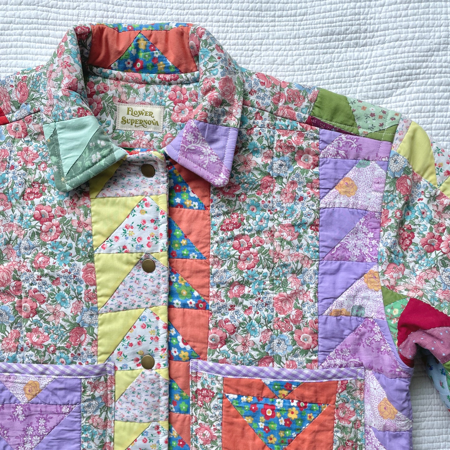 *Not for Sale* *Part 1 of 2* Quilt Jacket No.8 Vintage Floral Patchwork Jacket One-of-a-Kind S-M