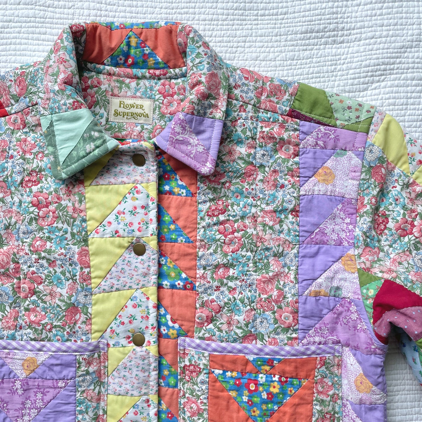 *Not for Sale* *Part 2 of 2* Quilt Jacket No.8 Vintage Floral Patchwork Jacket One-of-a-Kind S-M