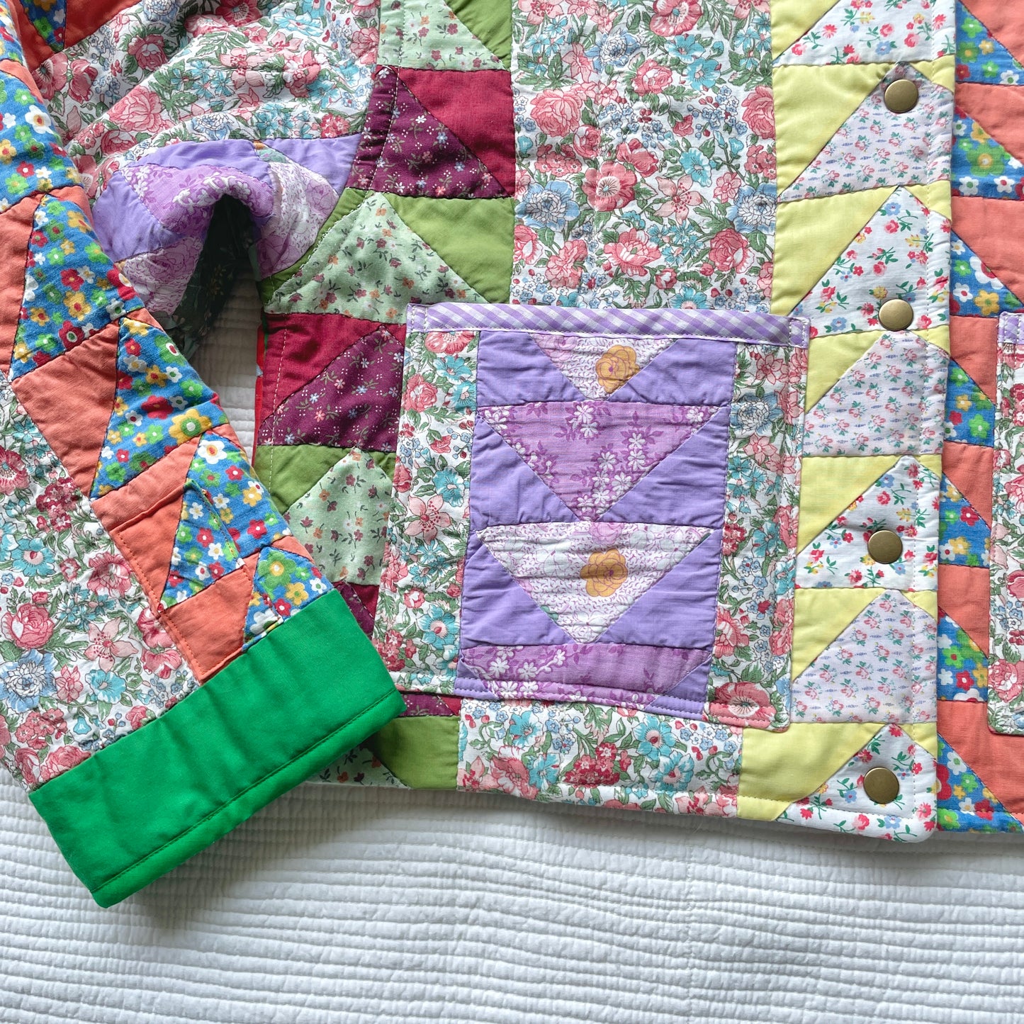 *Not for Sale* *Part 1 of 2* Quilt Jacket No.8 Vintage Floral Patchwork Jacket One-of-a-Kind S-M