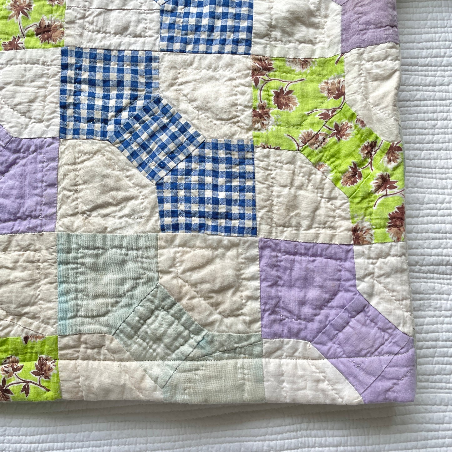 Quilt Jacket No.9 Vintage Bow Tie Patchwork Chore Coat M