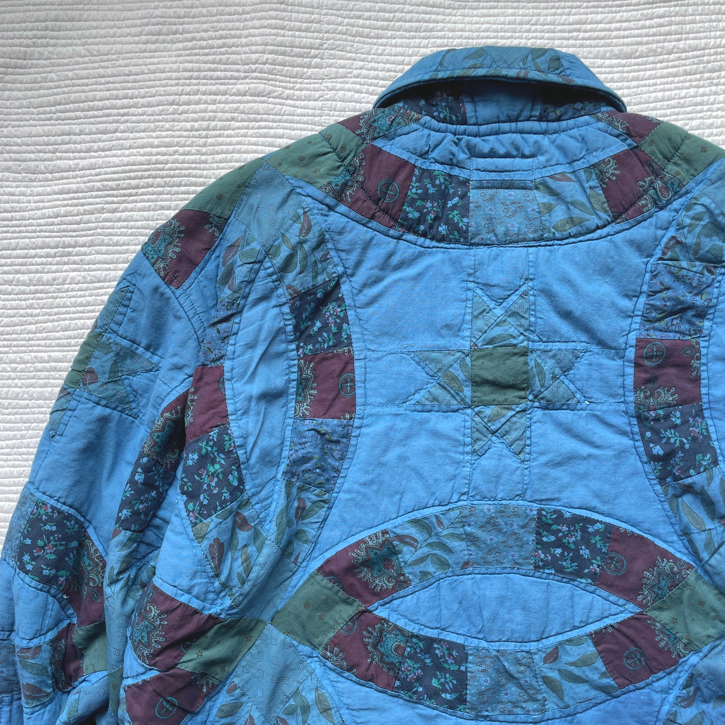 Quilt Jacket No.7 Vintage Double Wedding Ring Chore Coat XL-XXL