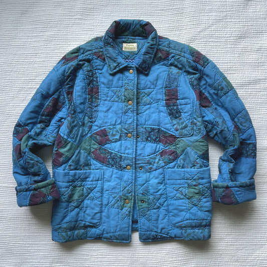 Quilt Jacket No.7 Vintage Double Wedding Ring Chore Coat XL-XXL