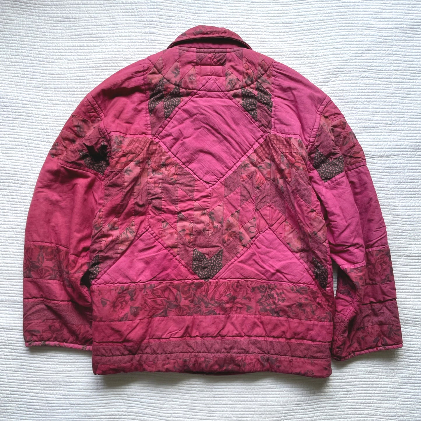 Quilt Jacket No.10 Vintage Patchwork Broken Star Pattern Chore Coat L