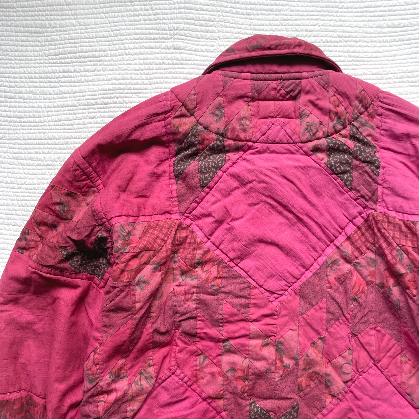 Quilt Jacket No.10 Vintage Patchwork Broken Star Pattern Chore Coat L