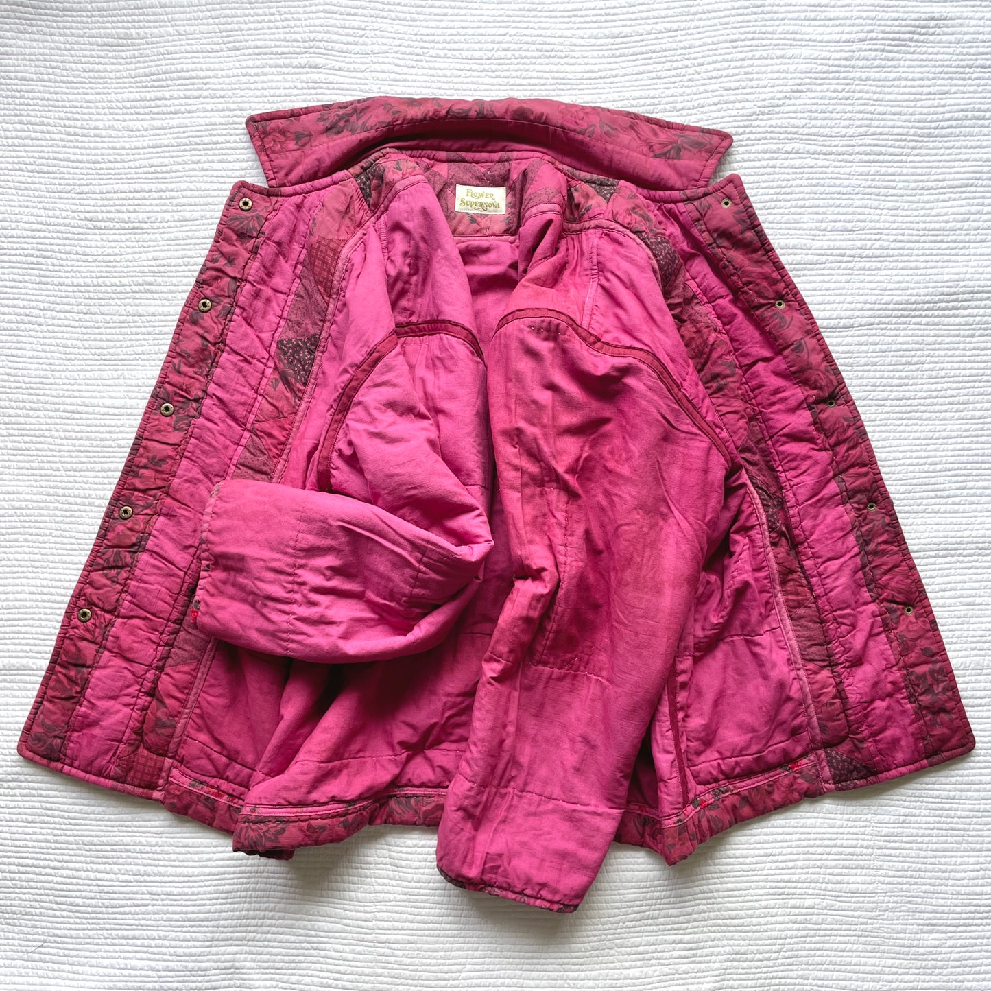 Quilt Jacket No.10 Vintage Patchwork Broken Star Pattern Chore Coat L