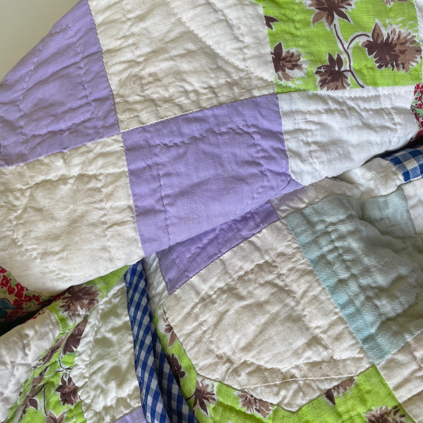 Quilt Jacket No.9 Vintage Bow Tie Patchwork Chore Coat M