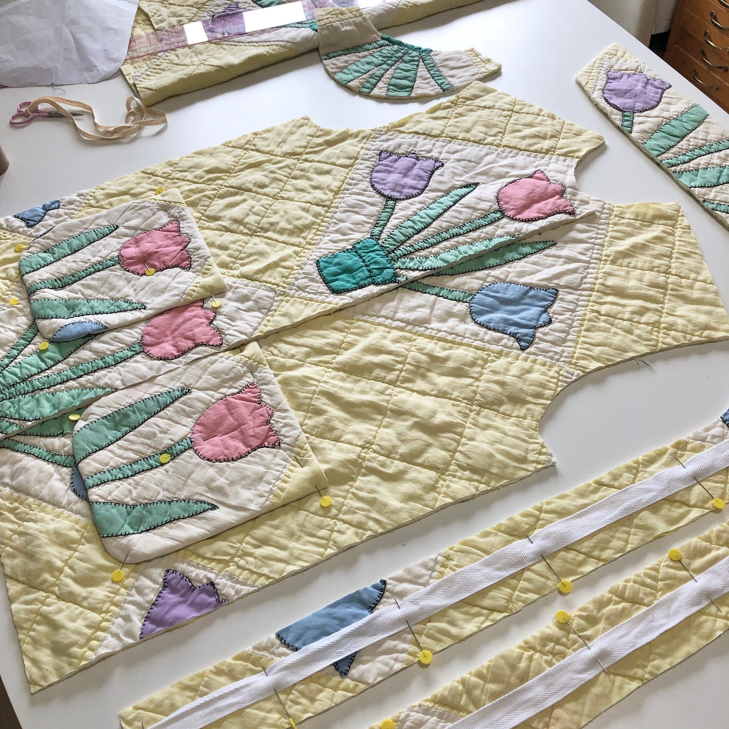 Quilt Jacket No.4 Vintage Tulip Applique Quilt Coat