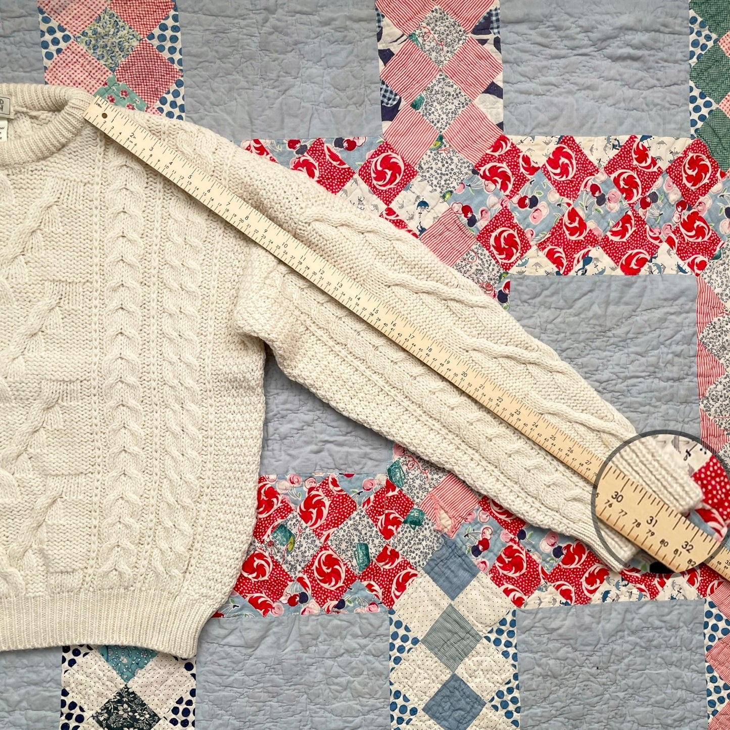 Vintage Cable Knit Fisherman Sweater Made in England L