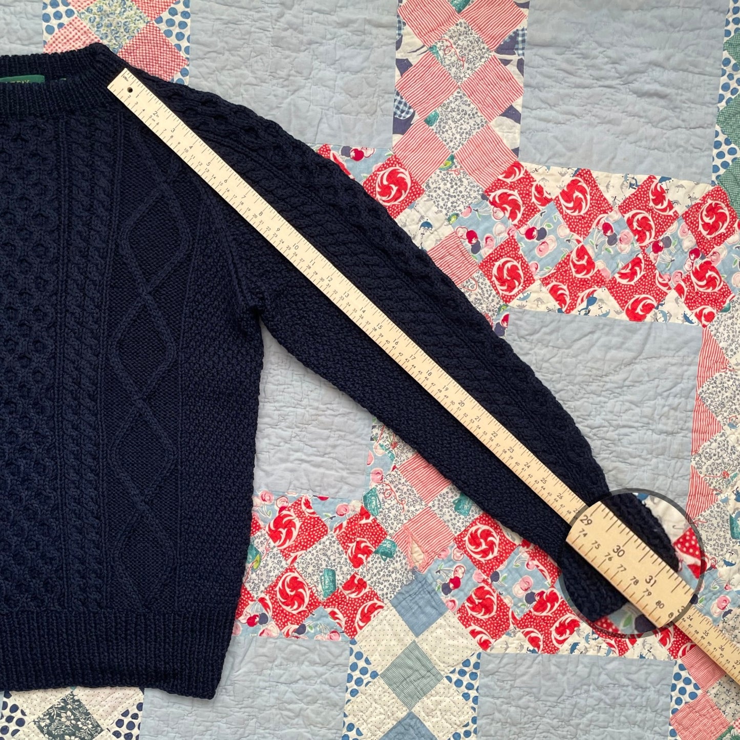 Vintage 90s Maine Bay Hand Knit Cable Sweater M