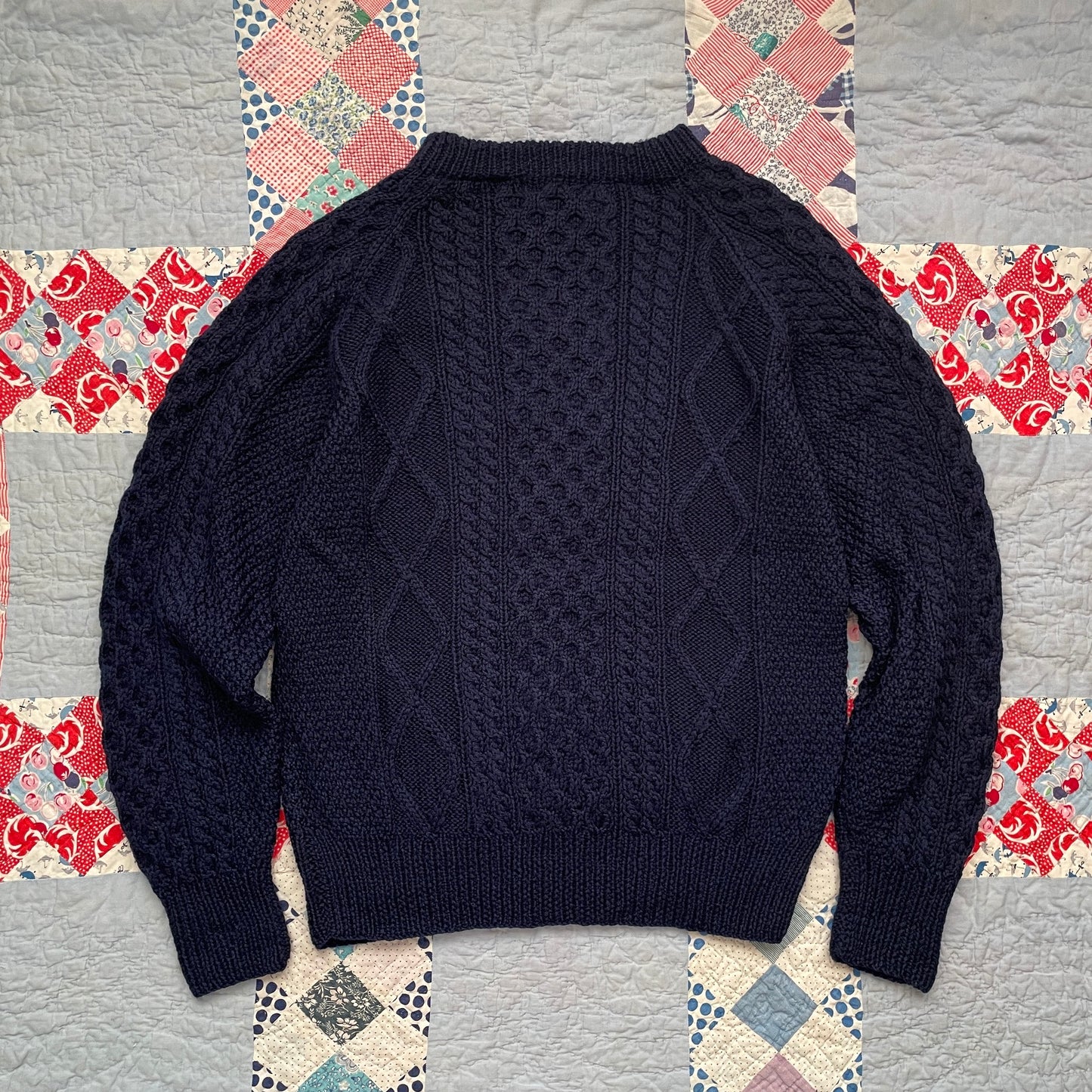 Vintage 90s Maine Bay Hand Knit Cable Sweater M