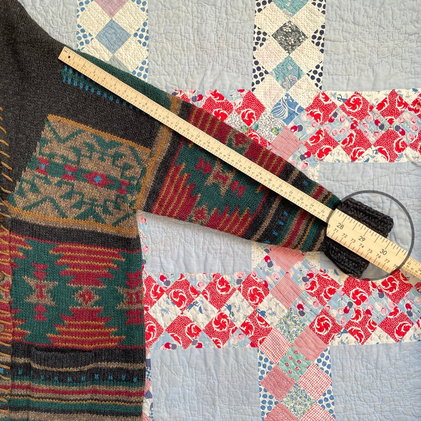 Woolrich Handknit Shawl Collar Sweater Cardigan L