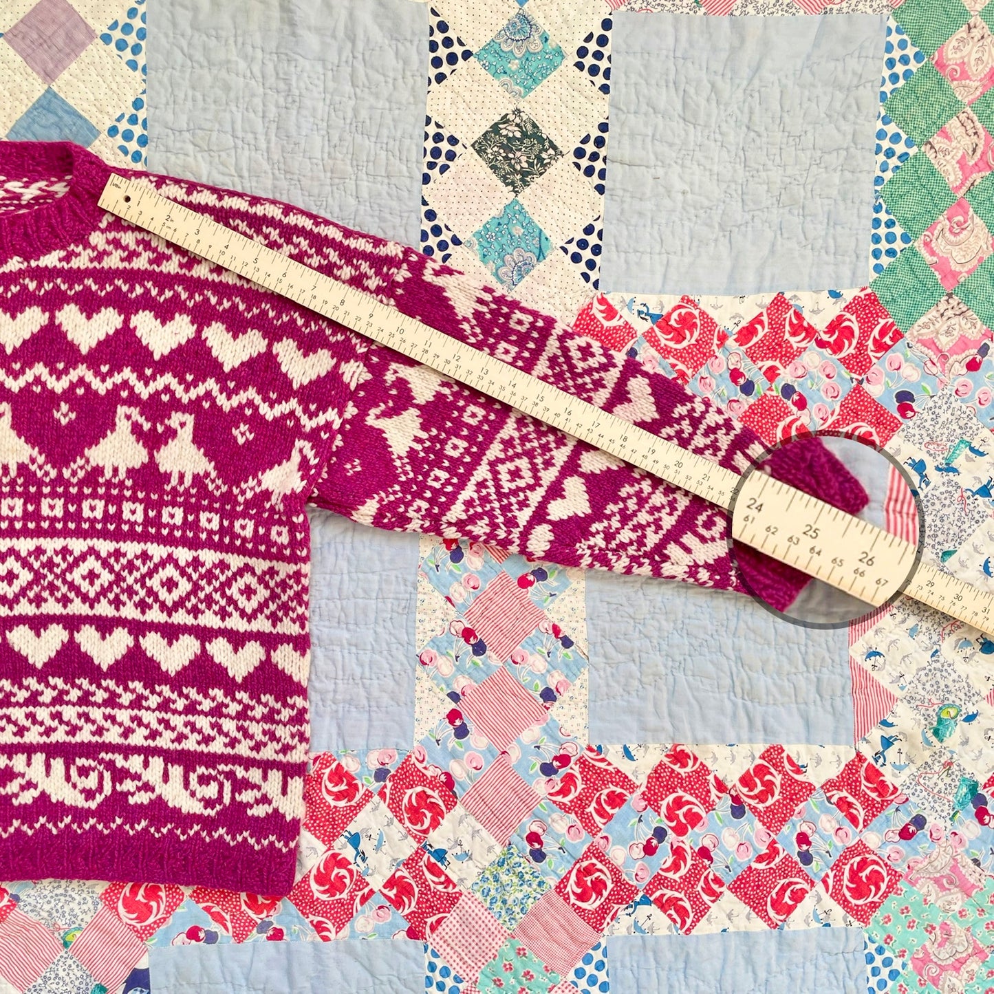 Vintage Handmade Novelty Fair Isle Sweater