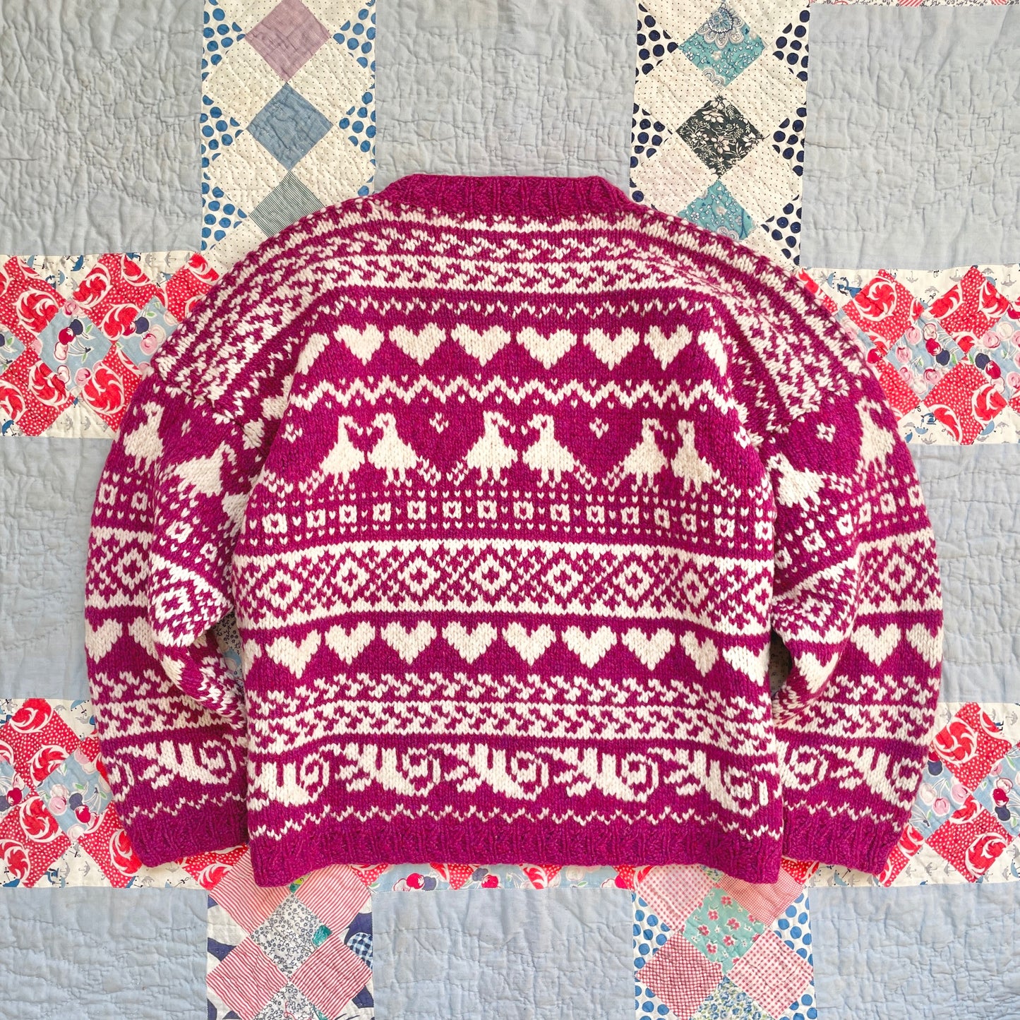 Vintage Handmade Novelty Fair Isle Sweater
