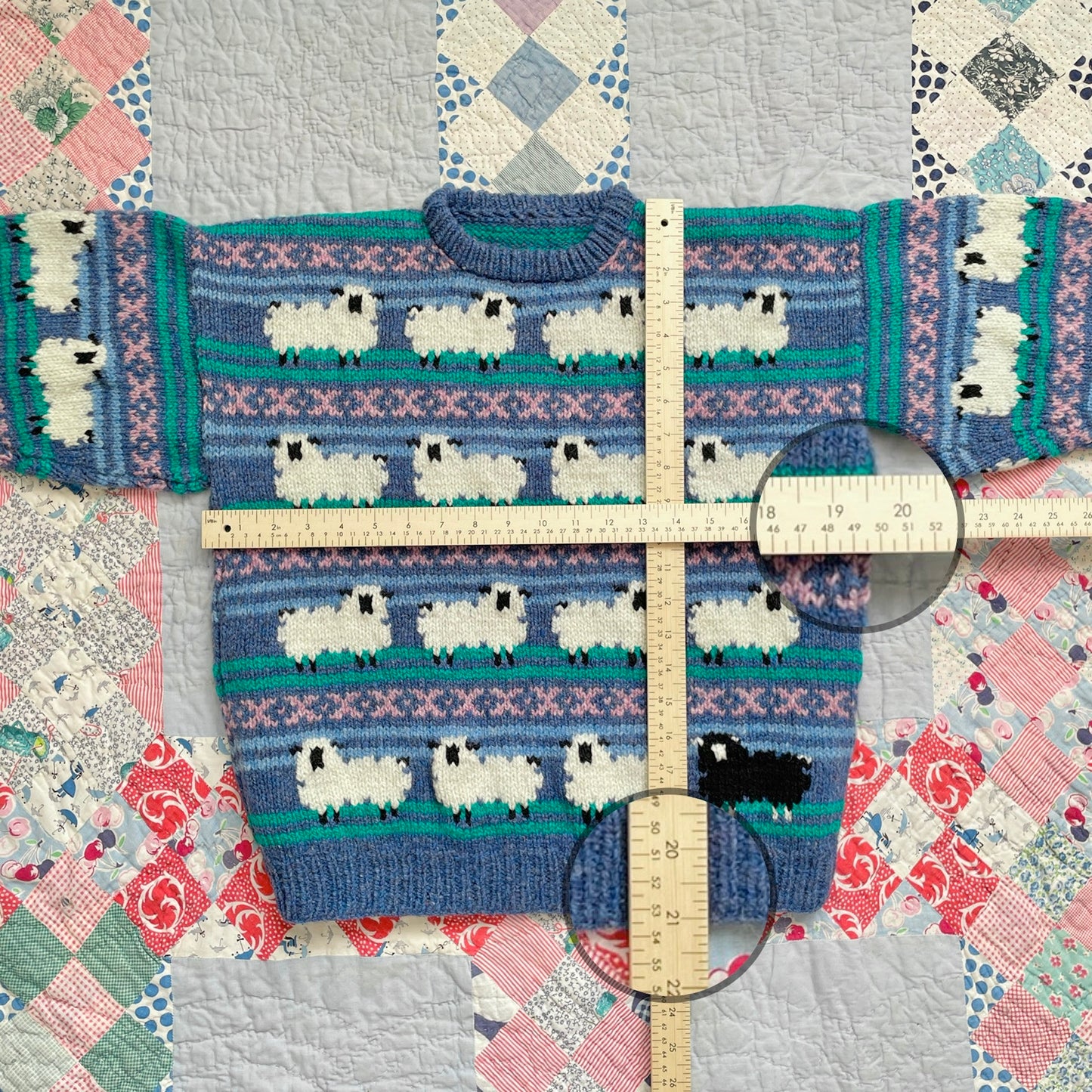 Vintage Handmade Novelty Black Sheep Sweater