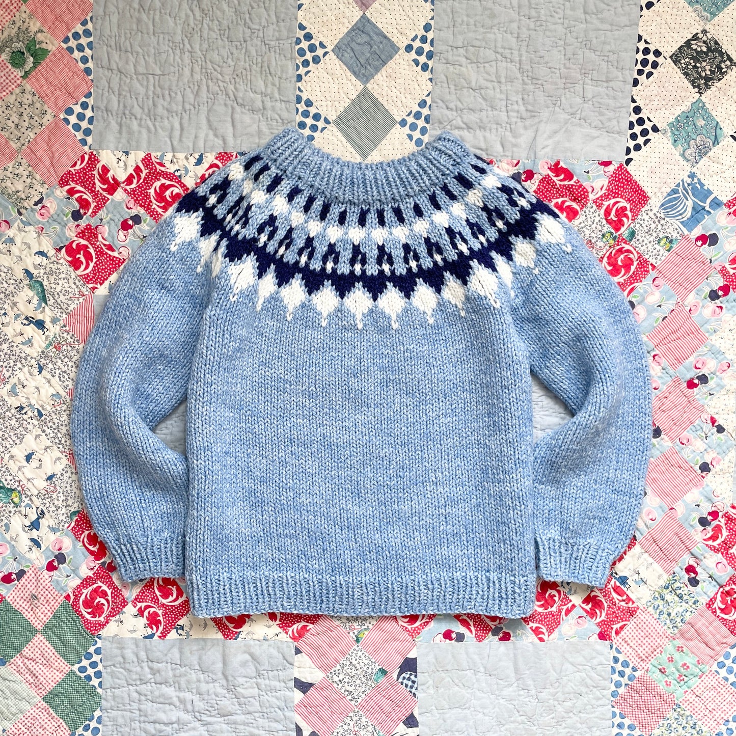 Vintage Hand Knit Fair Isle Sweater Bracelet Sleeve