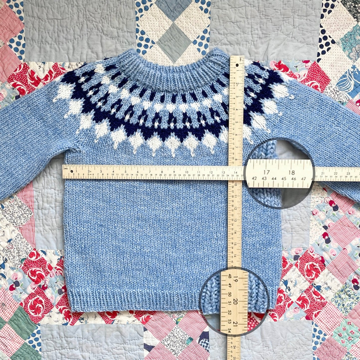 Vintage Hand Knit Fair Isle Sweater Bracelet Sleeve