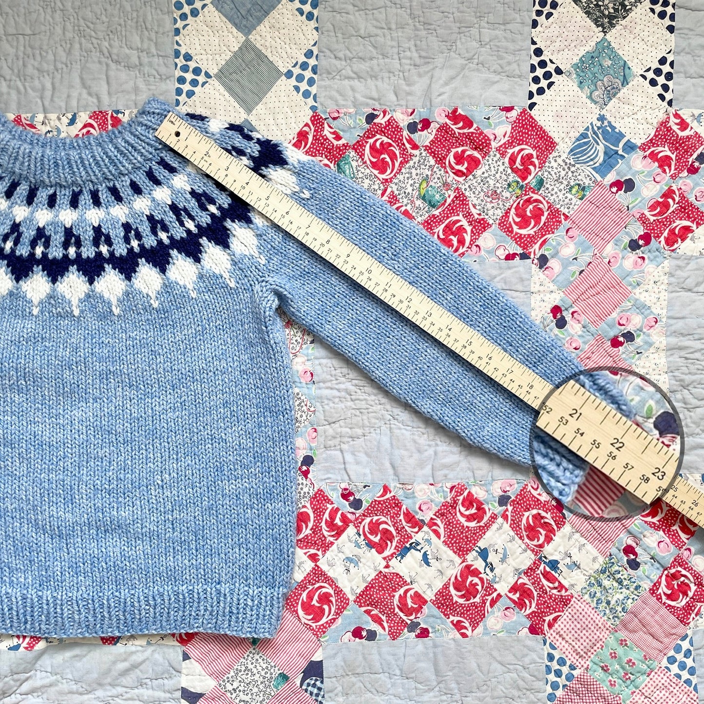 Vintage Hand Knit Fair Isle Sweater Bracelet Sleeve