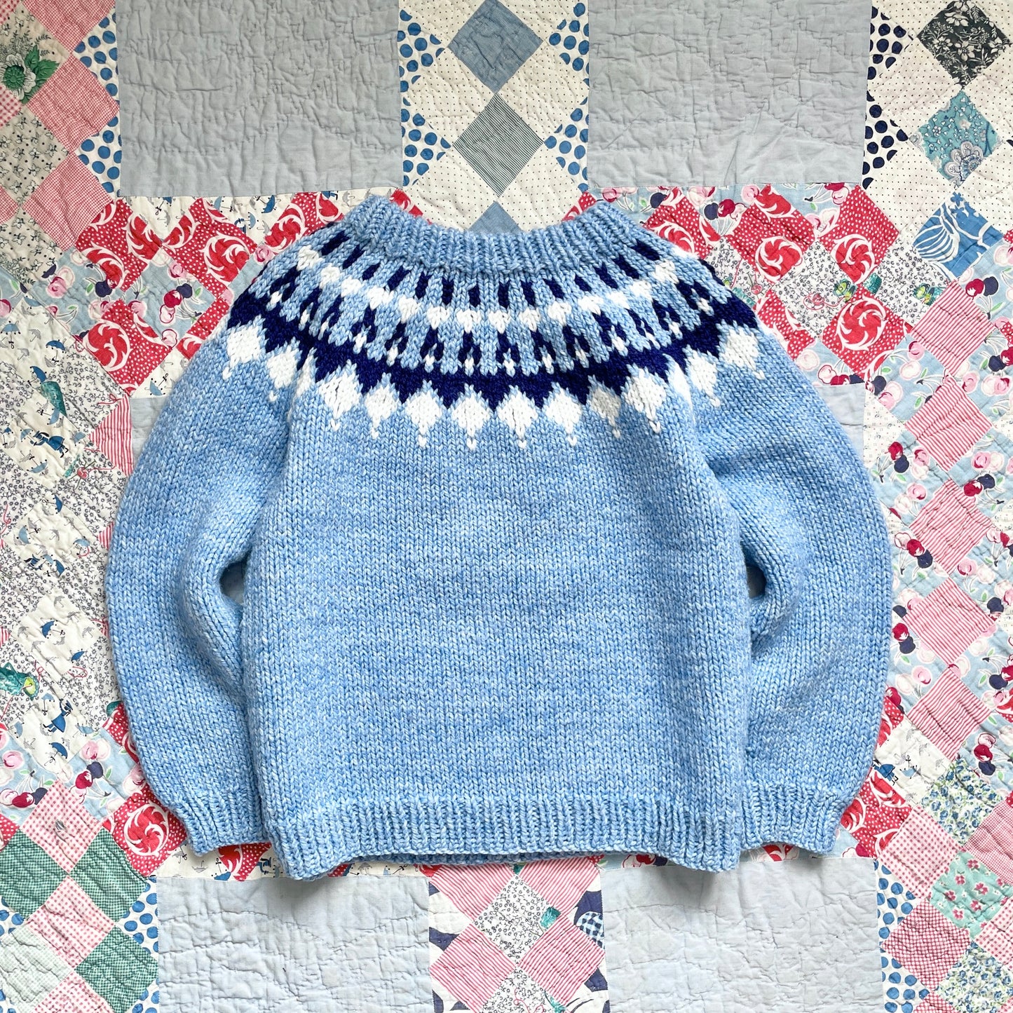 Vintage Hand Knit Fair Isle Sweater Bracelet Sleeve