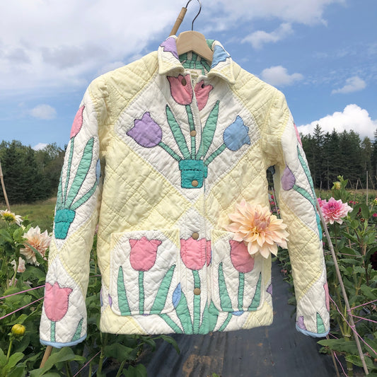 Quilt Jacket No.4 Vintage Tulip Applique Quilt Coat