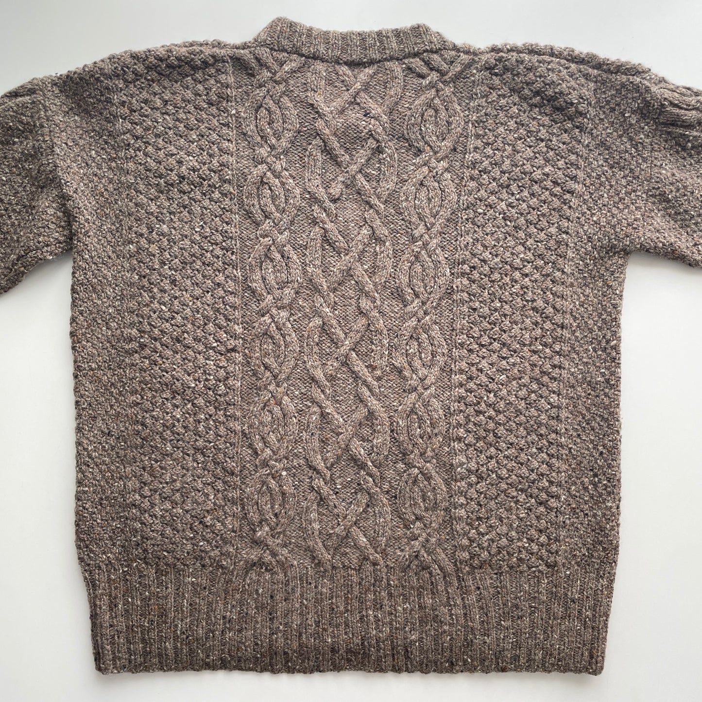 Inverallan Hand Knit Tweed Aran Fisherman Sweater