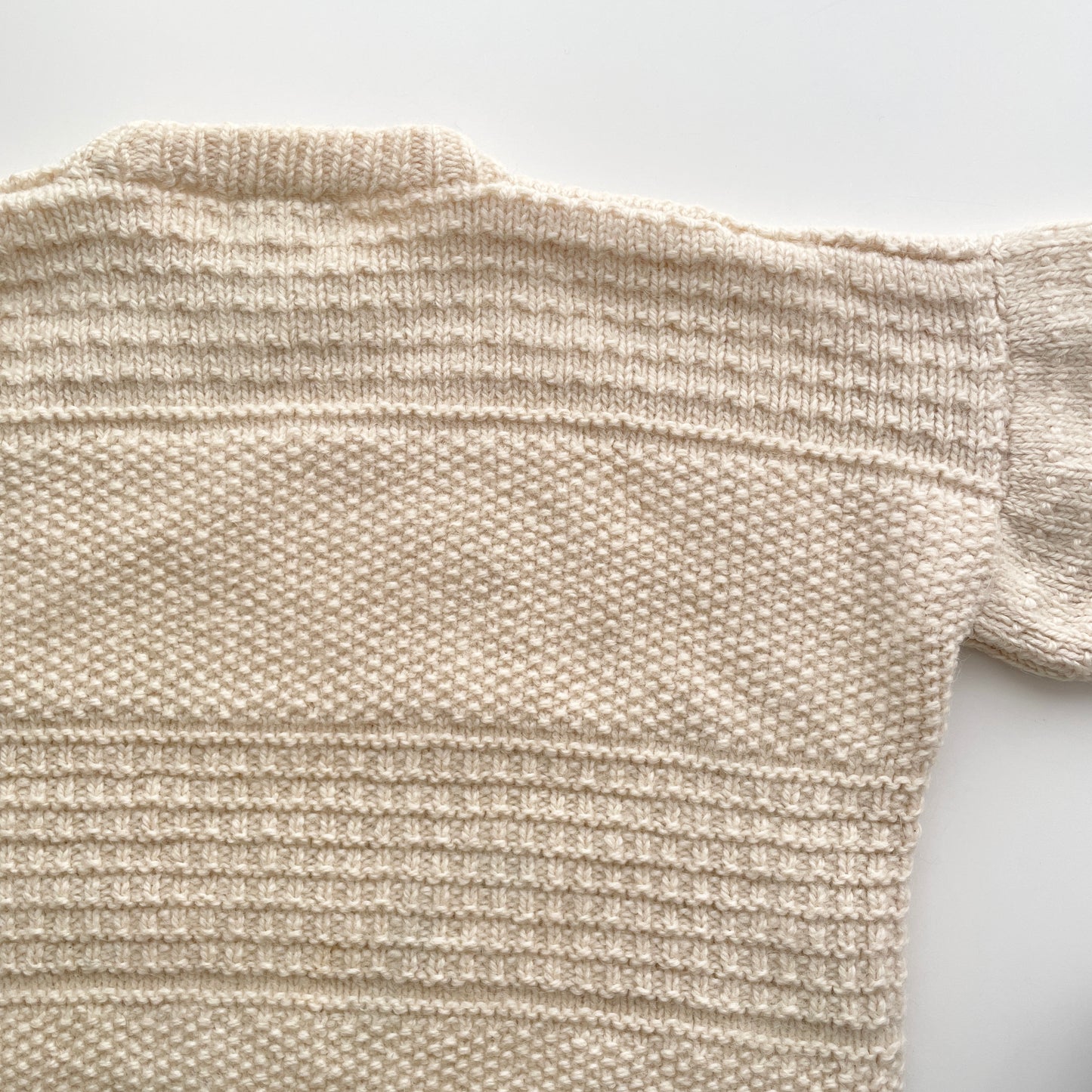 Hand Knit Sweater with Colourful Dresden Plate Appliqué