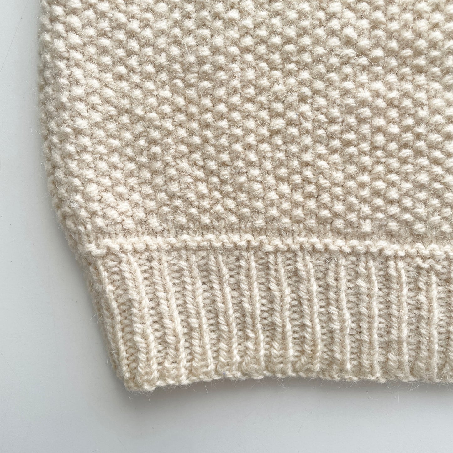 Hand Knit Sweater with Colourful Dresden Plate Appliqué