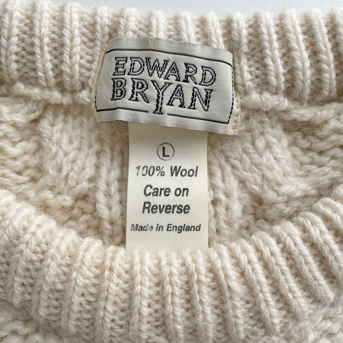 Vintage Cable Knit Fisherman Sweater Made in England L