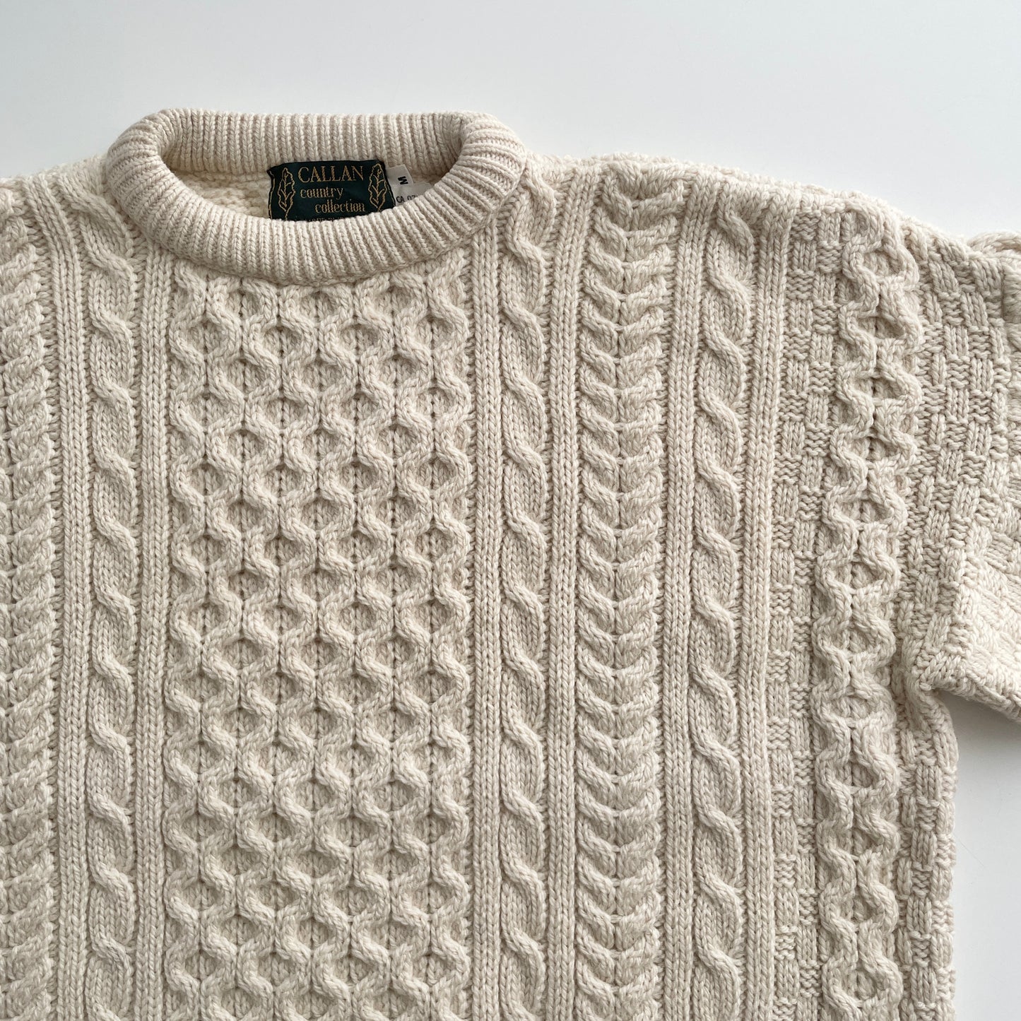 Vintage Callan Country Collection Aran Fisherman Sweater M