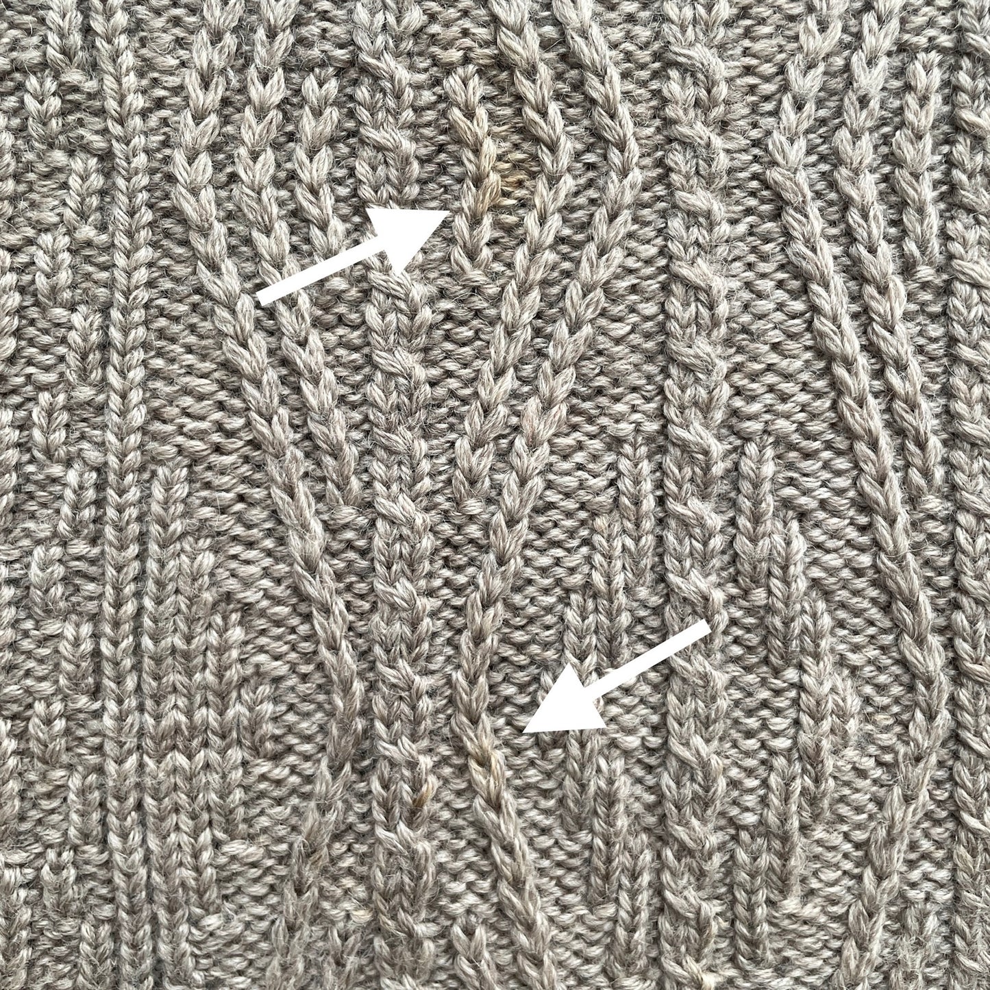 Vintage L.L. Bean Taupe Wool Cable Knit Sweater Made in Ireland M