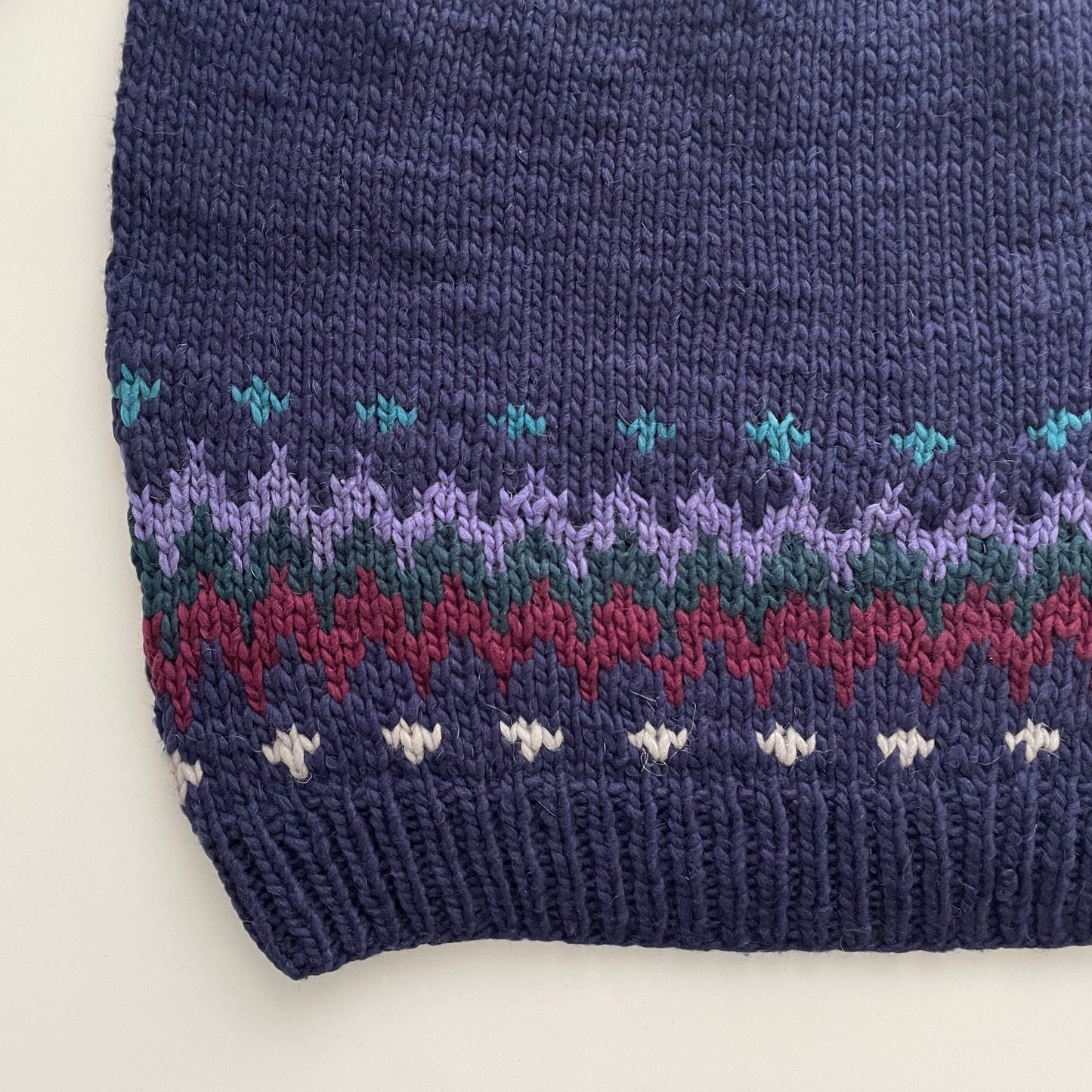 Vintage Hand Knit Fair Isle Heavy Weight Sweater