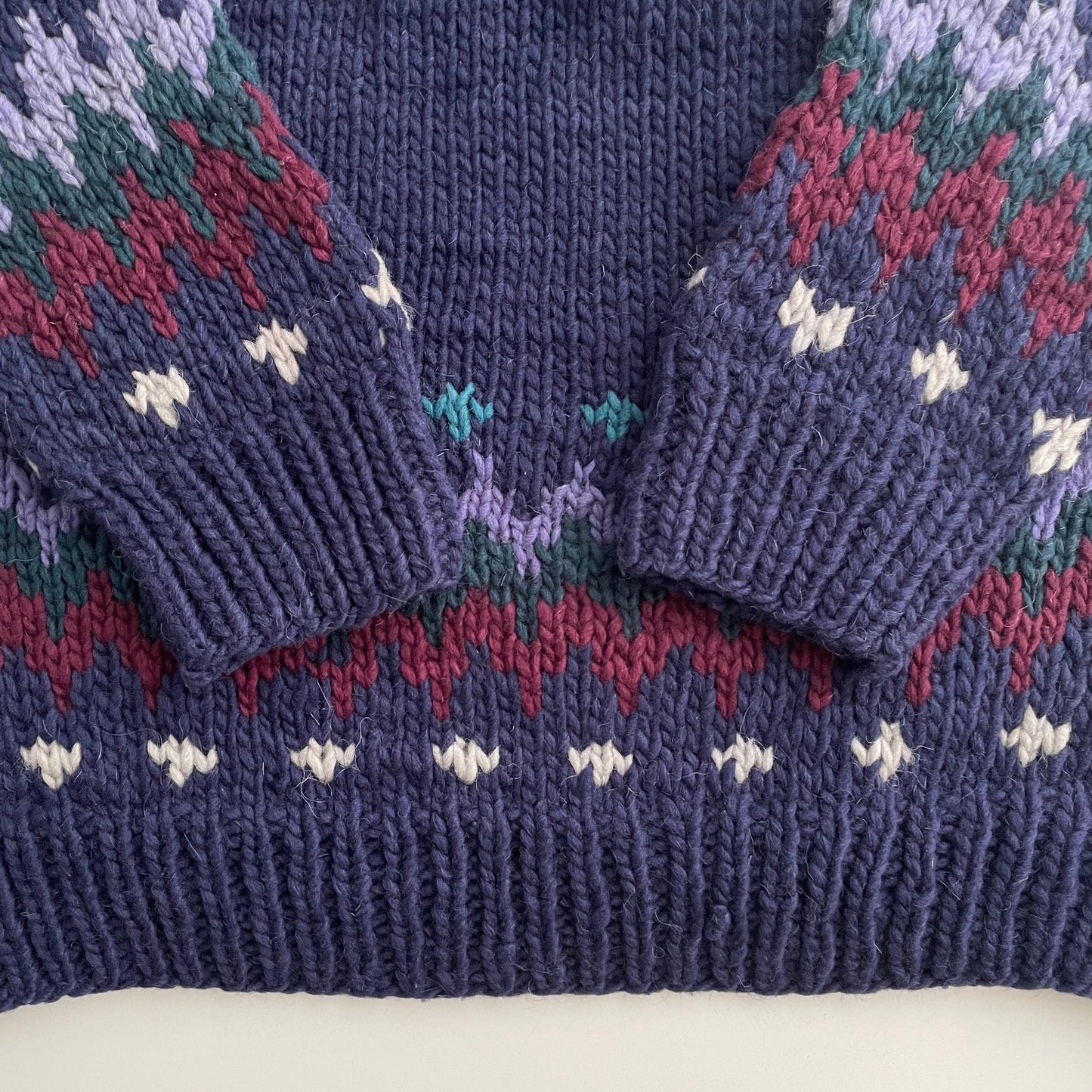 Vintage Hand Knit Fair Isle Heavy Weight Sweater