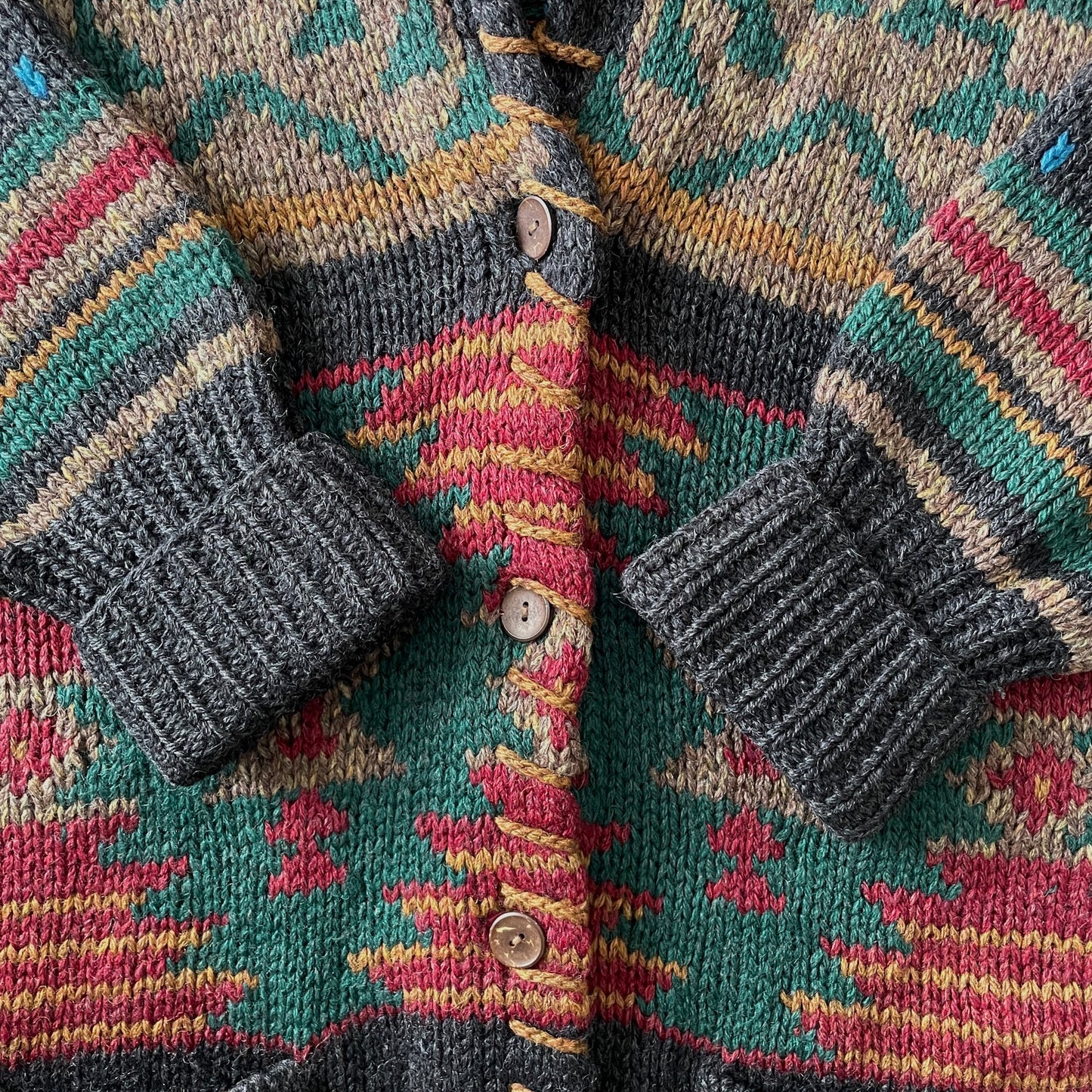 Woolrich Handknit Shawl Collar Sweater Cardigan L