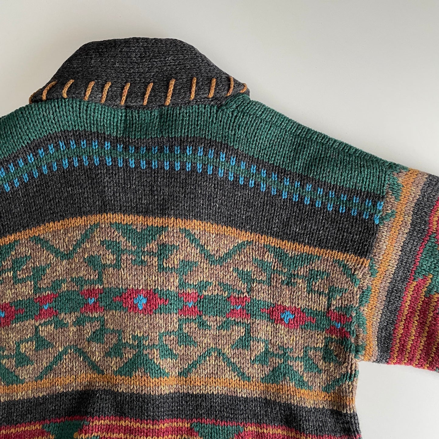 Woolrich Handknit Shawl Collar Sweater Cardigan L