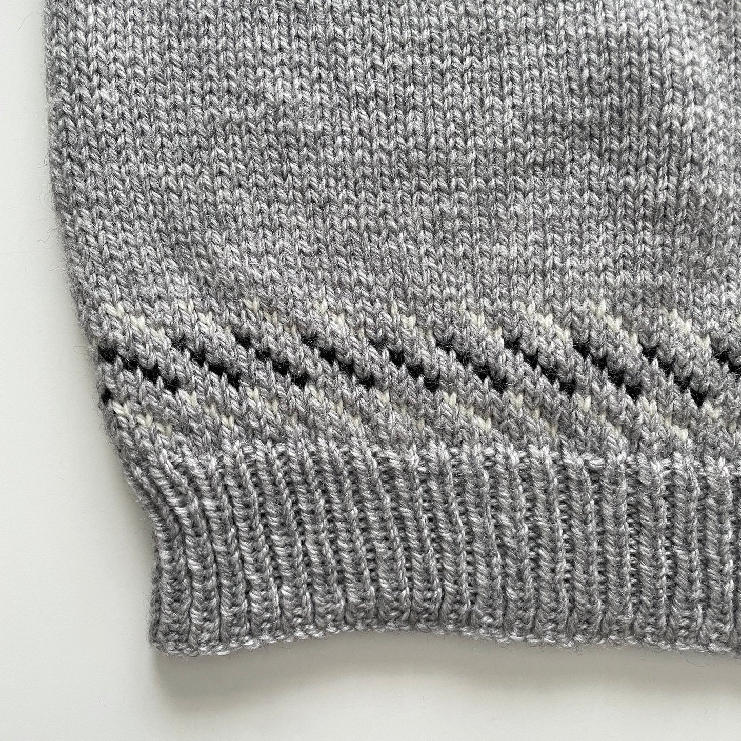 Vintage Hand Knit Gray Fair Isle Sweater