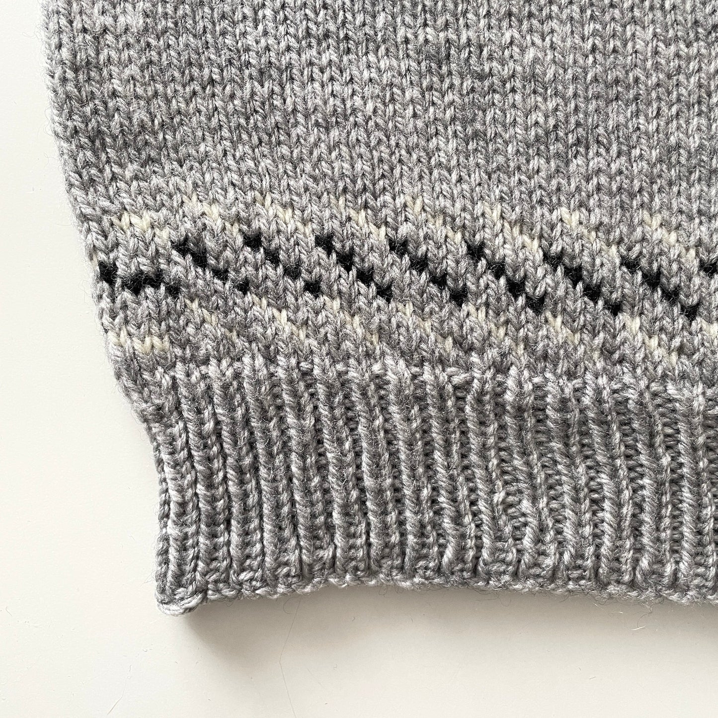 Vintage Hand Knit Gray Fair Isle Sweater