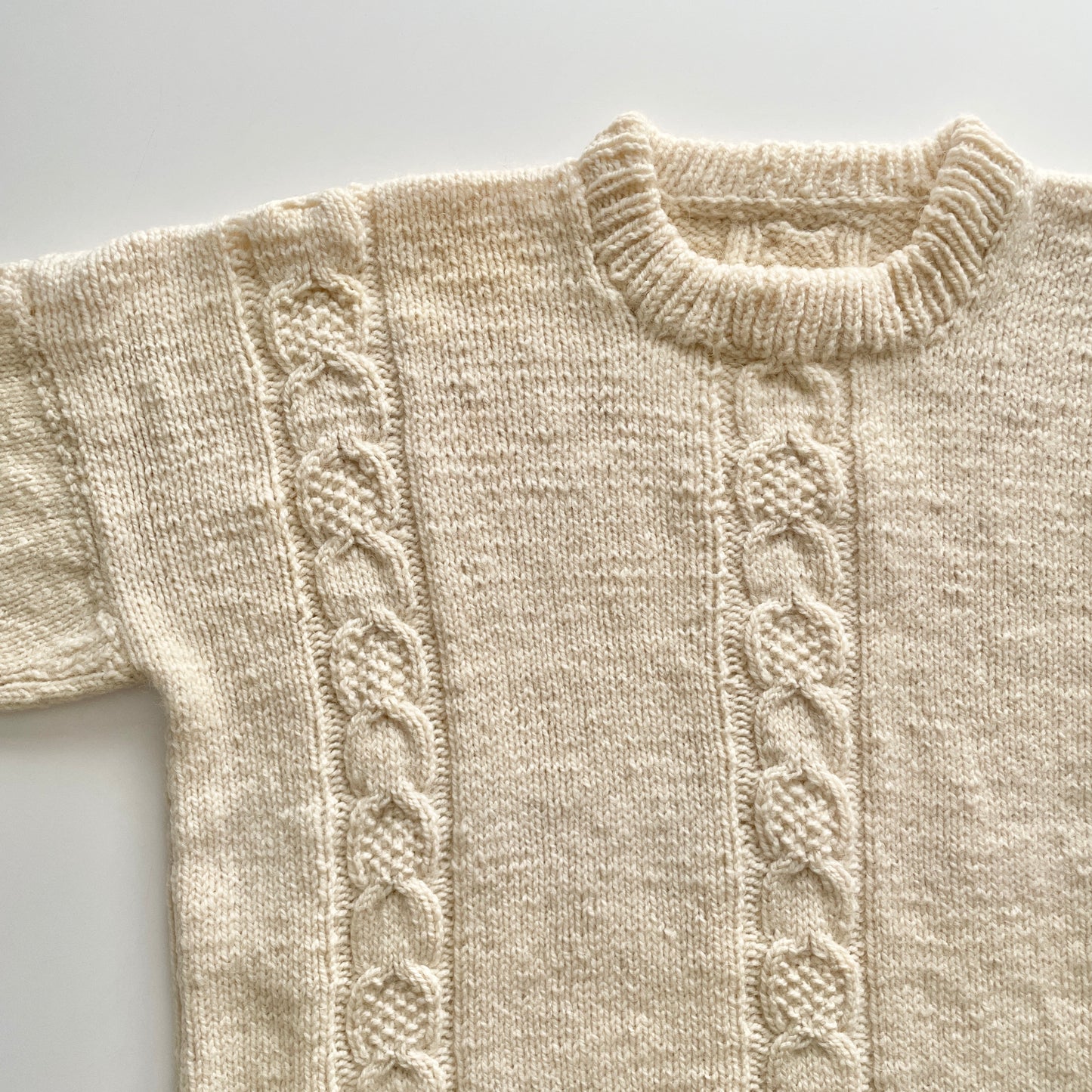 Vintage Handmade Moss Stitch Cable Knit Sweater