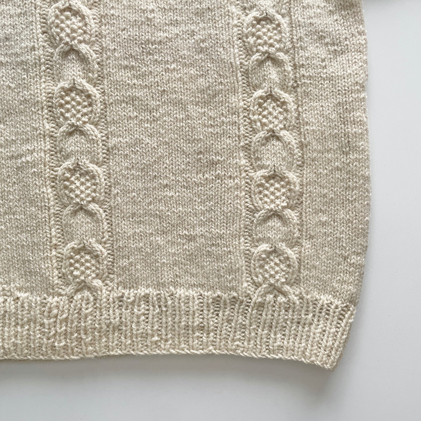 Vintage Handmade Moss Stitch Cable Knit Sweater