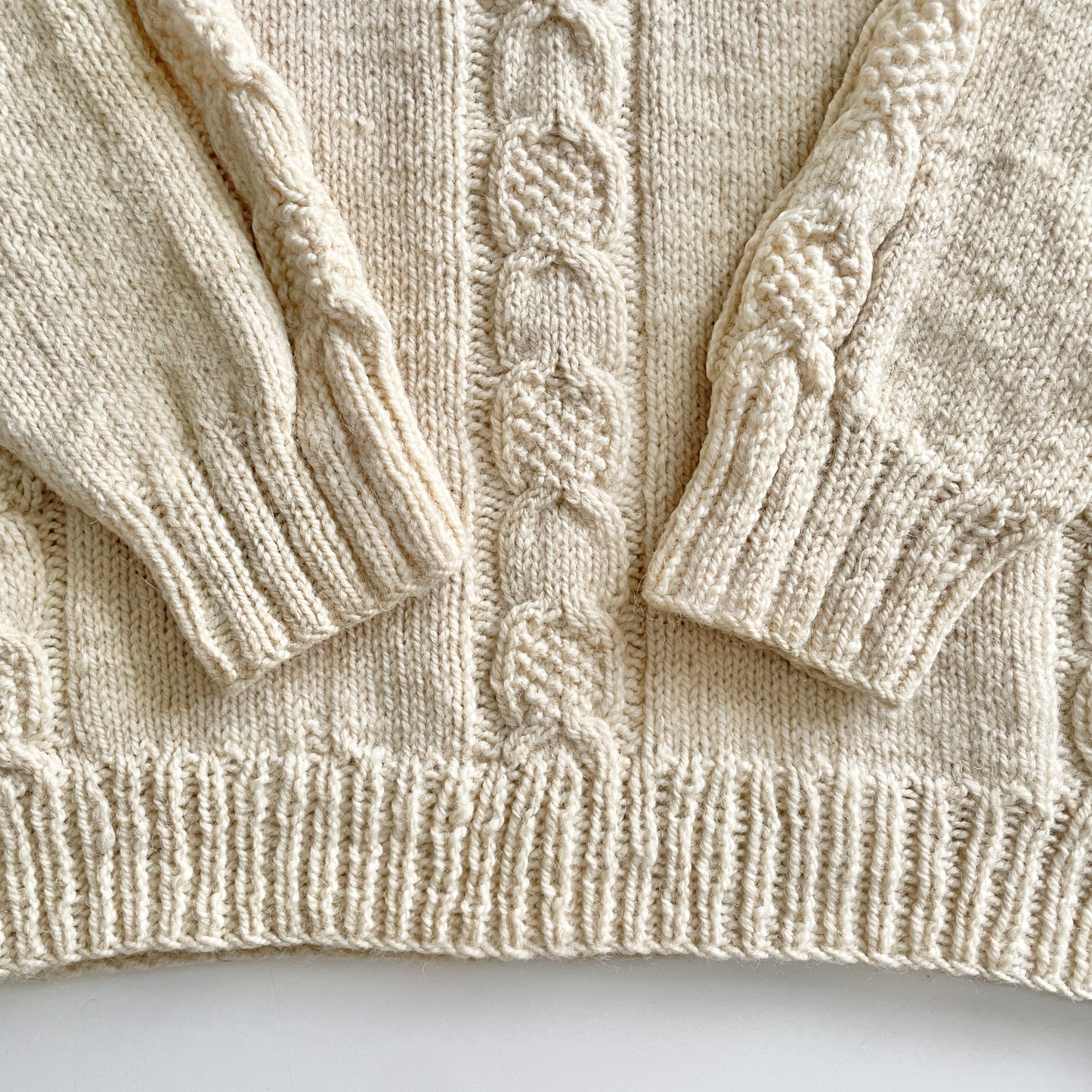 Vintage Handmade Moss Stitch Cable Knit Sweater