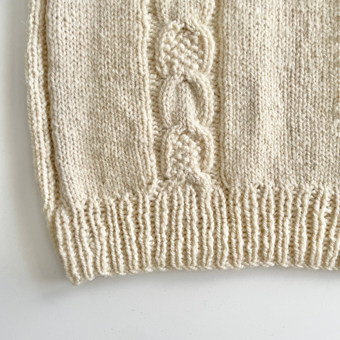 Vintage Handmade Moss Stitch Cable Knit Sweater