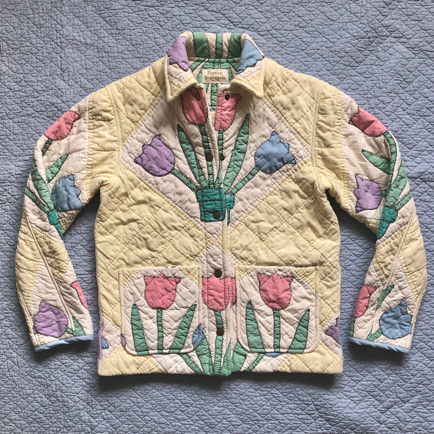 Quilt Jacket No.4 Vintage Tulip Applique Quilt Coat