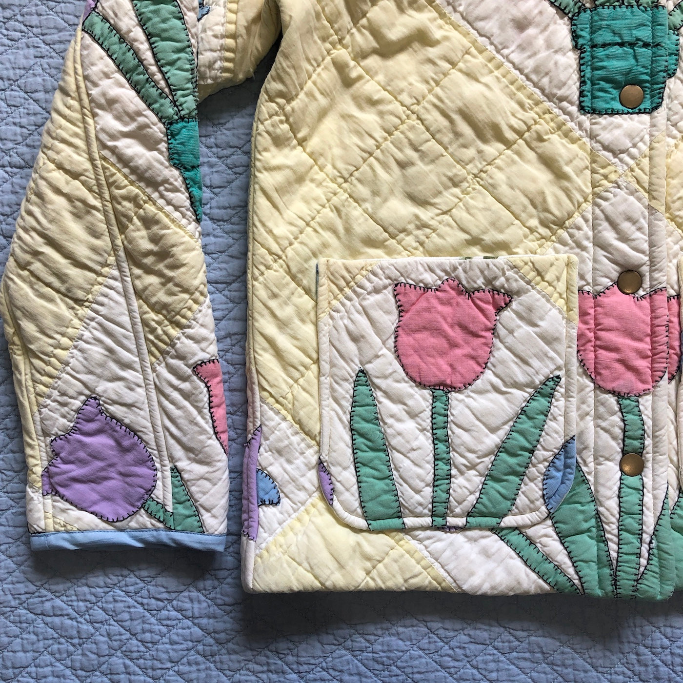 Quilt Jacket No.4 Vintage Tulip Applique Quilt Coat