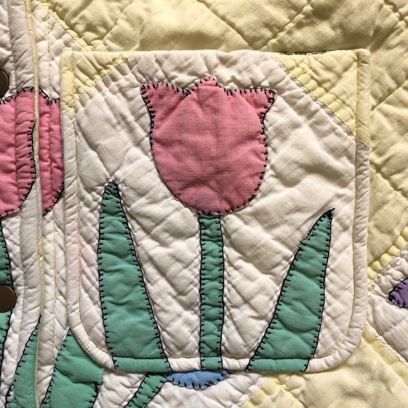 Quilt Jacket No.4 Vintage Tulip Applique Quilt Coat