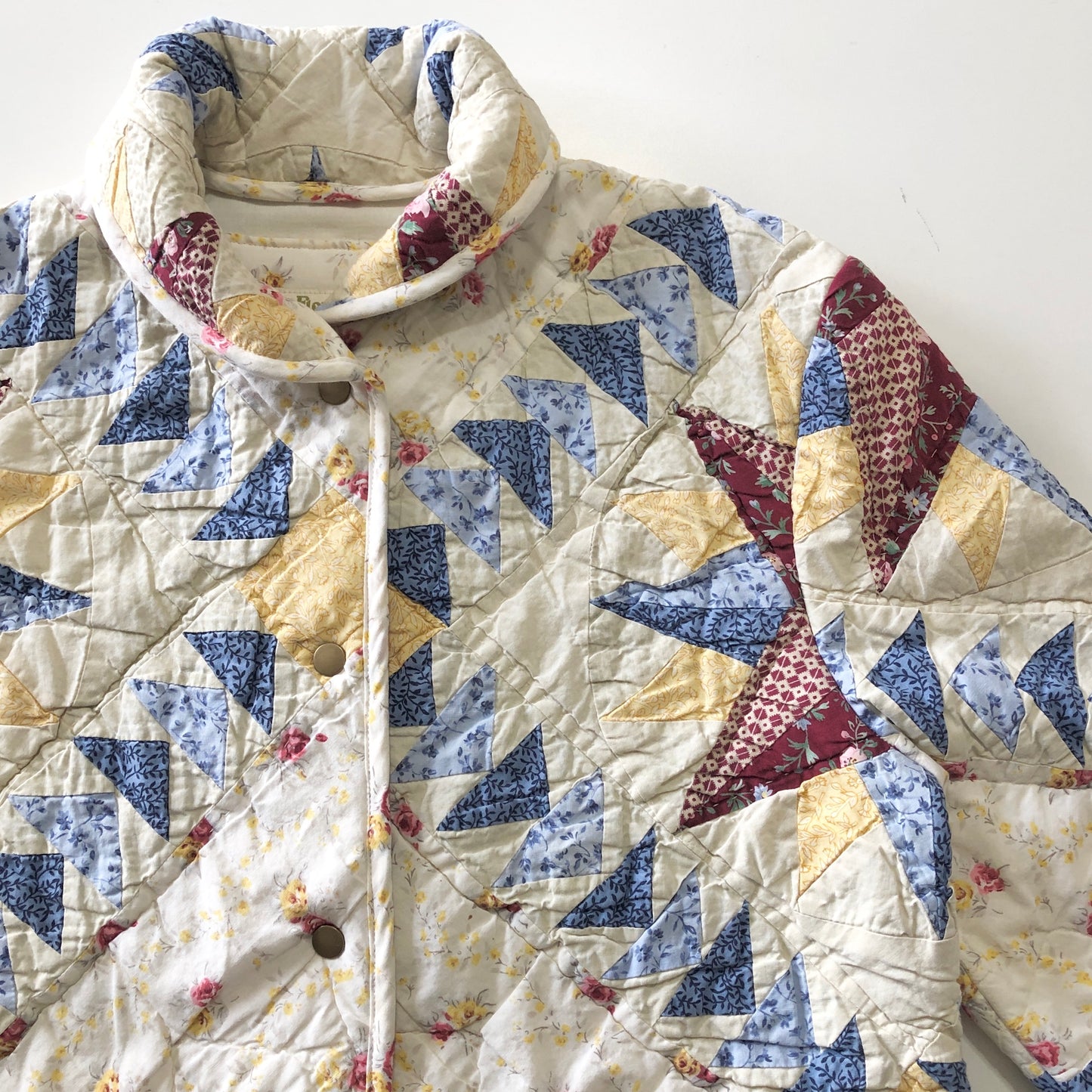 Quilt Jacket No.5 Mariner's Compass Shawl Collar Coat