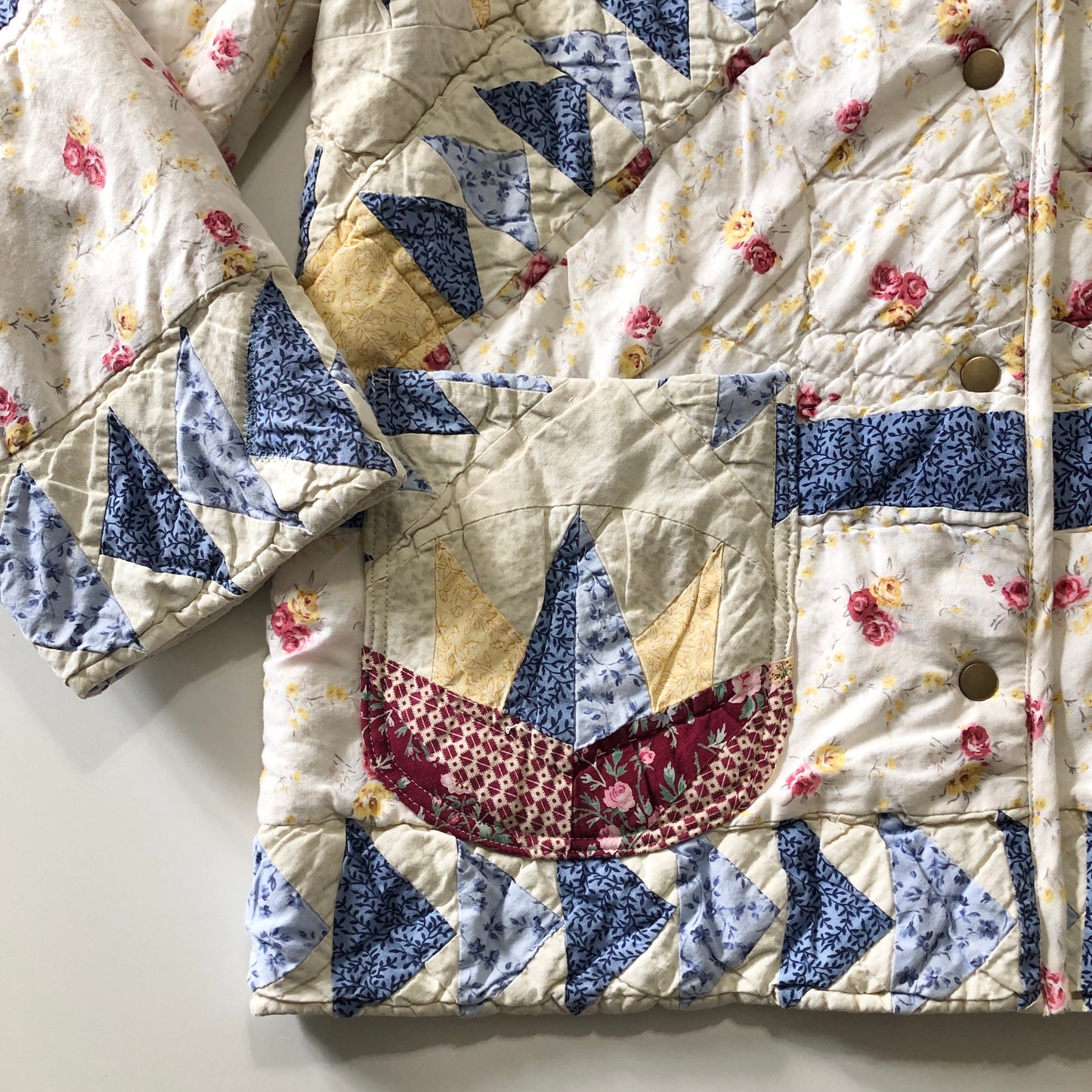 Quilt Jacket No.5 Mariner's Compass Shawl Collar Coat