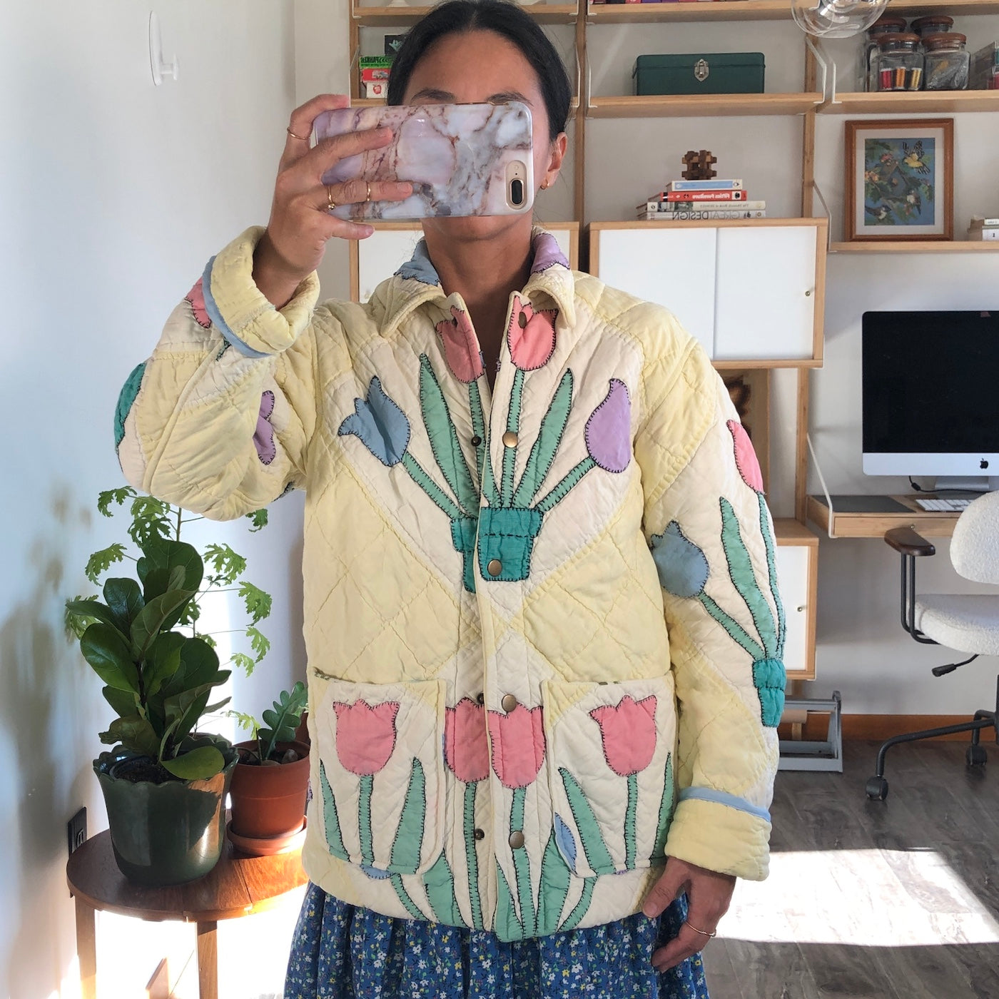 Quilt Jacket No.4 Vintage Tulip Applique Quilt Coat