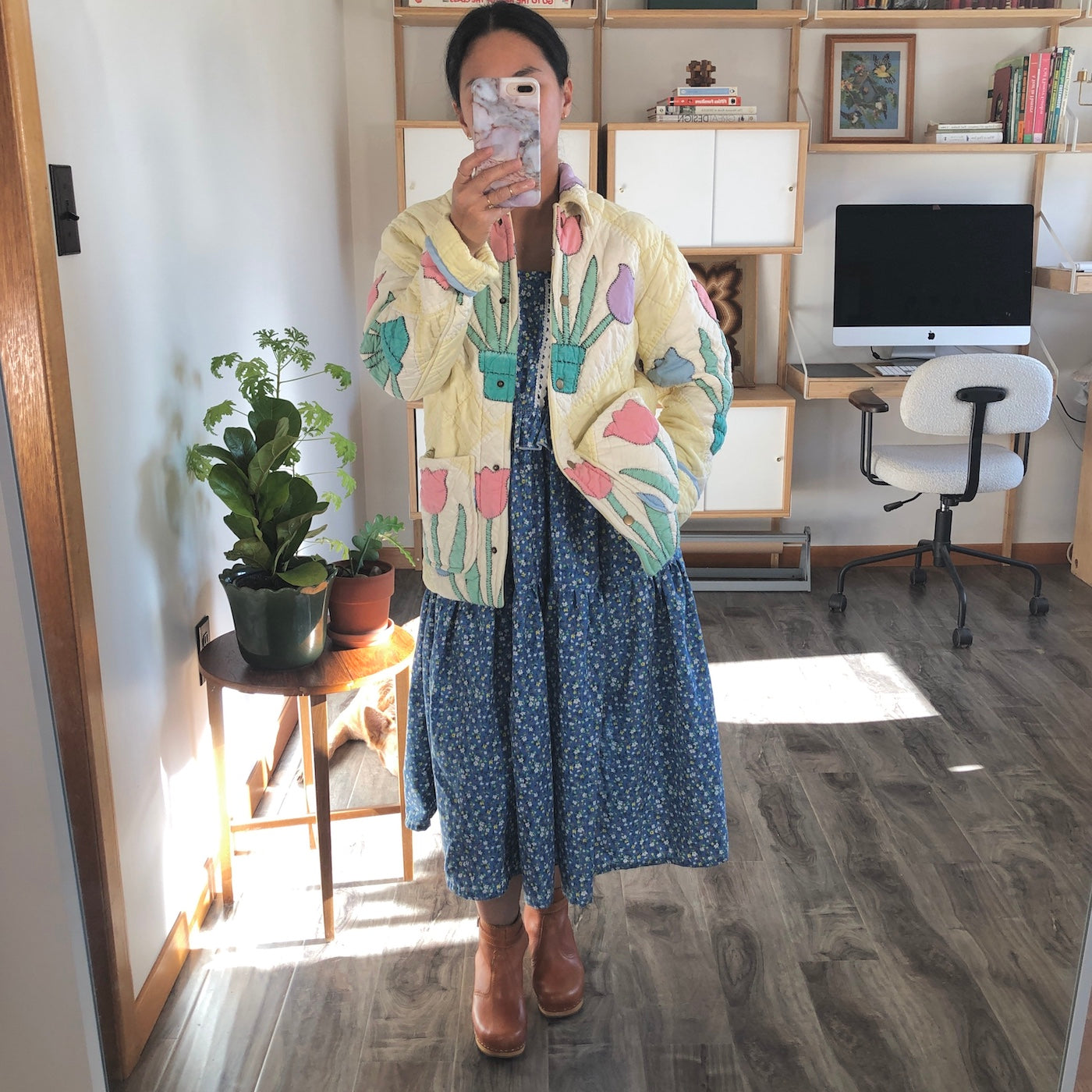 Quilt Jacket No.4 Vintage Tulip Applique Quilt Coat