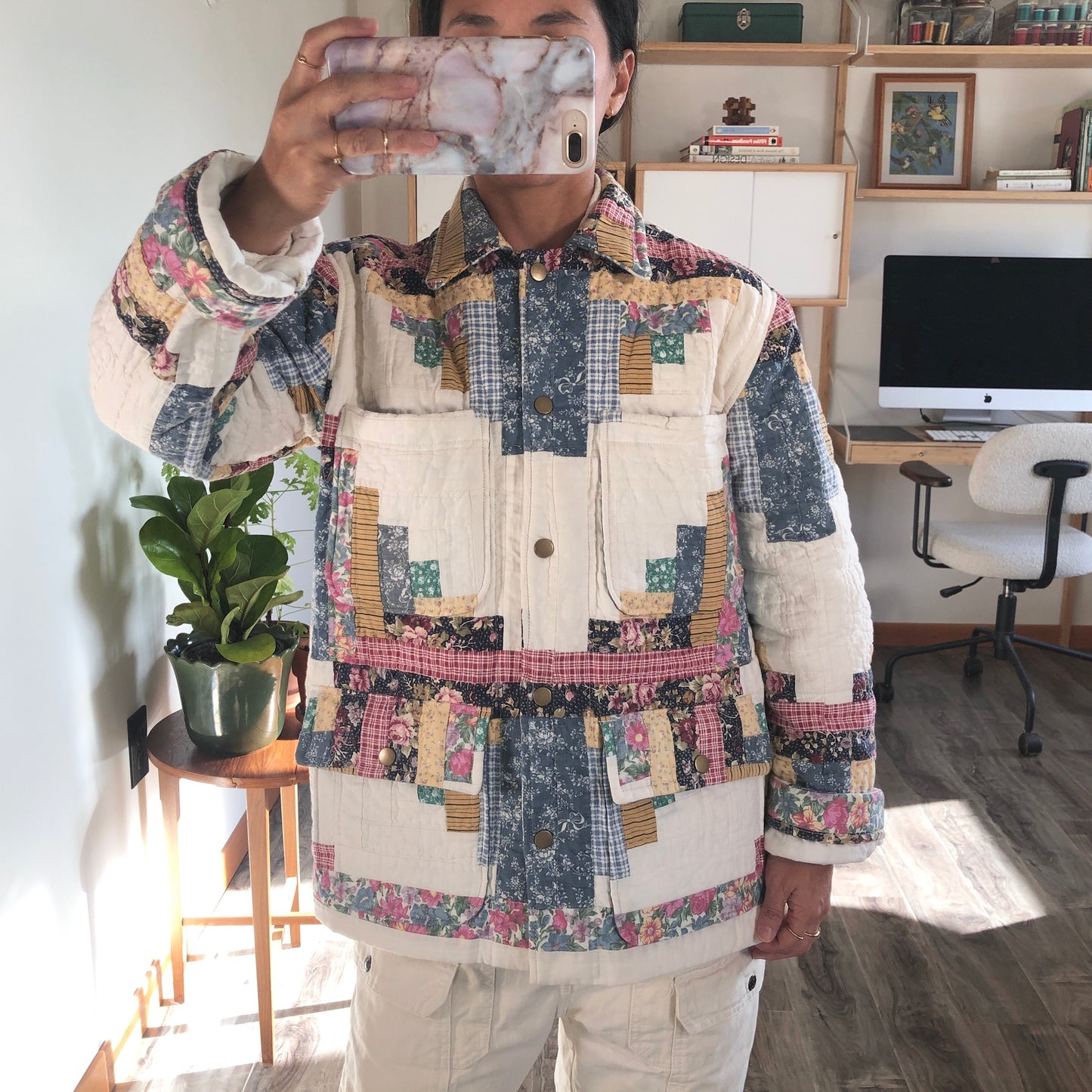 Quilt Jacket No.3 Log Cabin Chore Coat