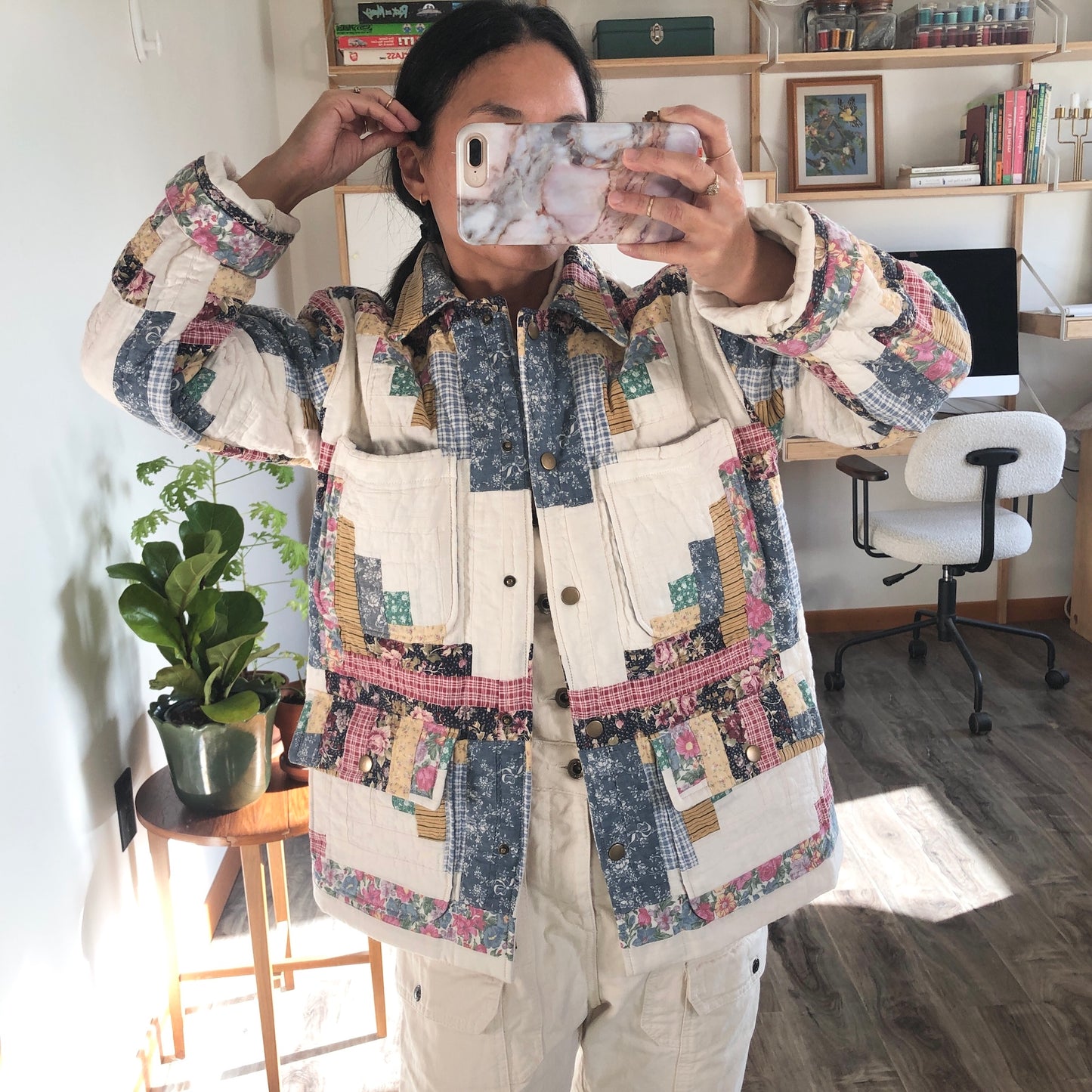 Quilt Jacket No.3 Log Cabin Chore Coat